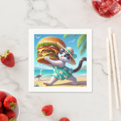 Katze isst Hamburger Serviette (Beispiel)