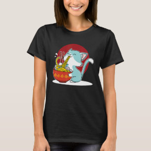 Katze isst japanische Ramen-Nudelsuppen-Schale Kit T-Shirt