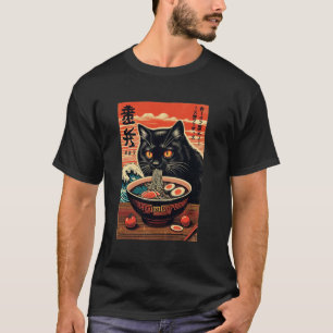 Katze isst Ramen, Katzenliebhaber, japanischer Sti T-Shirt