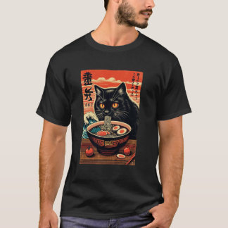 Katze isst Ramen, Katzenliebhaber, japanischer Sti T-Shirt