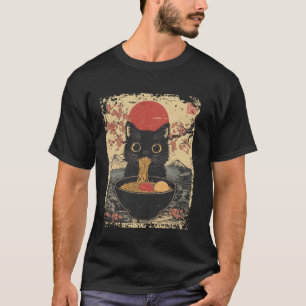 Katze isst Ramen Vintage Japanisches Essen Frauen T-Shirt