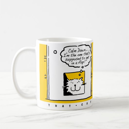 Katze ist ein bisschen in einer Klappe! Fun Cat Lo Kaffeetasse (Links)
