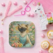 Katze ist in einem schönen Garten Pappteller (Party)