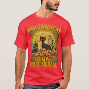 Katze ist mein Geist Tier Beängstigende schwarze K T-Shirt