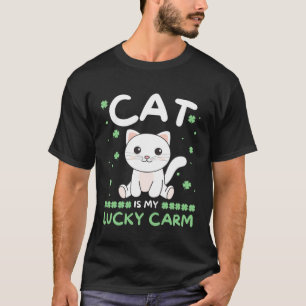 Katze ist mein Glücksbringer Shamrock St. Patrick  T-Shirt