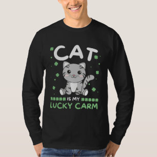 Katze ist mein Glücksbringer Shamrock St. Patrick T-Shirt