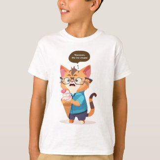 Katze ist schockiert, wenn sein Eis fällt. T-Shirt
