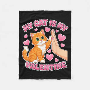 Katze ist Valentinstag süße Katze Herz Valentinsta Fleecedecke