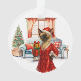 Katze ist Weihnachtsboxen Ornament