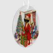 Katze ist Weihnachtsboxen Ornament (Vorderseite)