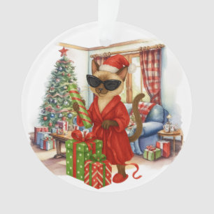 Katze ist Weihnachtsboxen  Ornament
