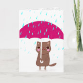 Katze IWith Schirm Karte (Vorderseite)