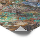 Katze Jagd auf ein Turtledove, Bruno Liljefors Poster (Ecke)