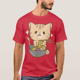 Katze Japanisch Ramen Bowl Niedlich Kitten Noodles T-Shirt