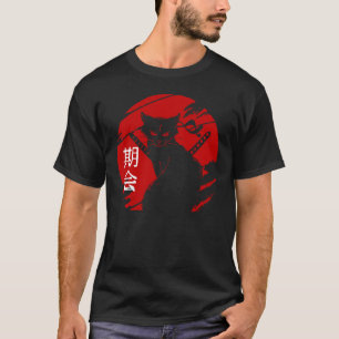 Katze japanische Geschenke für Katzen-Vater Männer T-Shirt