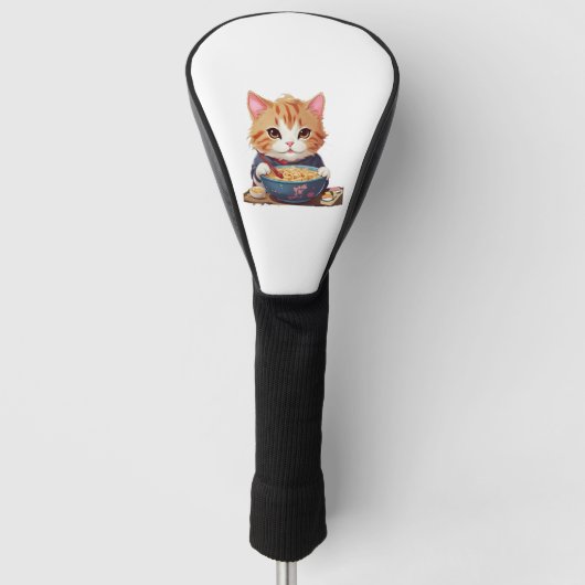 Katze japanischen Stils frisst Ramen Golf Headcover (Vorderseite)