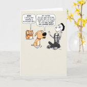 Katze jüdisch auf Mime's unsichtbare Box Funny Bir Karte (Gelbe Blume)