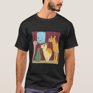 Katze Kamel & Lama Süßes Bild Seltenes Vintage Far T-Shirt