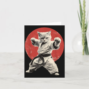 Katze Karate Judo Japan Japanische Flagge Lustige Karte