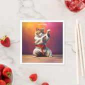 Katze Karateka in Kimono Taekwondo Kung Fu Serviette (Beispiel)