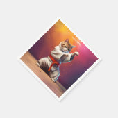 Katze Karateka in Kimono Taekwondo Kung Fu Serviette (Ecke)