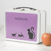 Katze/Kätzchen aus Metall Lunchbox in lila/individ (Beispiel)
