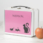 Katze/Kätzchen aus Metall Lunchbox in Rosa/individ (Beispiel)
