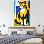 Katze/Kätzchen Canvas drucken Leinwanddruck (Insitu (Schlafzimmer))