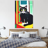 Katze/Kätzchen Canvas drucken Leinwanddruck (Insitu (Schlafzimmer))