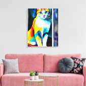 Katze/Kätzchen Canvas drucken Leinwanddruck (Insitu (Wohnzimmer))