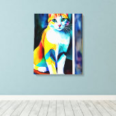 Katze/Kätzchen Canvas drucken Leinwanddruck (Insitu (Holzboden))