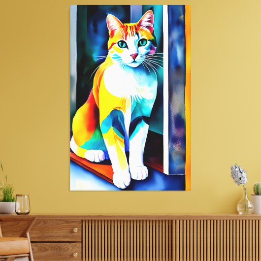 Katze/Kätzchen Canvas drucken Leinwanddruck (Insitu (Wohnzimmer))
