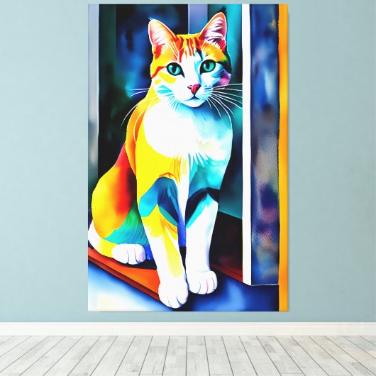 Katze/Kätzchen Canvas drucken Leinwanddruck (Insitu (Holzboden))