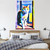 Katze/Kätzchen Canvas drucken Leinwanddruck (Insitu (Schlafzimmer))