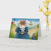 Katze, Kätzchen, Maus, Leuchtturm, Volkskarte Karte (Gelbe Blume)