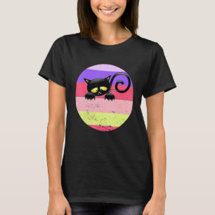 Katze Kätzchen Meme Vintage Retro Sonnenuntergang T-Shirt