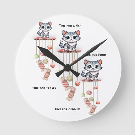 Katze Kätzchen Miauen Uhr (Vorderseite)