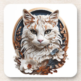 Katze, Kätzchen mit Blume Getränkeuntersetzer