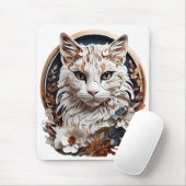 Katze, Kätzchen mit Blume Mousepad (Mit Mouse)