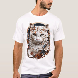 Katze, Kätzchen mit Blume T-Shirt