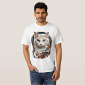Katze, Kätzchen mit Blume T-Shirt (Vorne ganz)