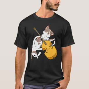 Katze Kätzchen spielt Cello Katze  Cellospielerin  T-Shirt