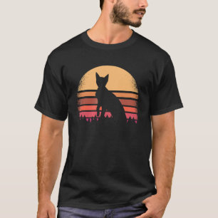 Katze Katze Bedrängte Feline Retro Kätzchen Vintag T-Shirt
