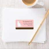 Katze Katze Haustier Silhouette rosa Rückgabe oder Adressaufkleber (Insitu)