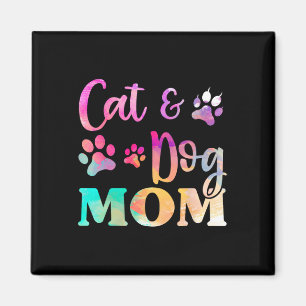 Katze Katze Hund Mama Shirt für Frauen Magnet