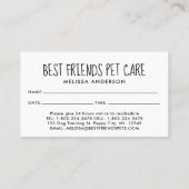 Katze Katze Katze Groomer Erinnerung Terminkarte (Rückseite)