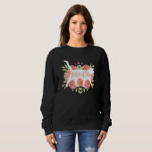 Katze Katze Katzen Weiße Blume Sweatshirt (Vorne ganz)