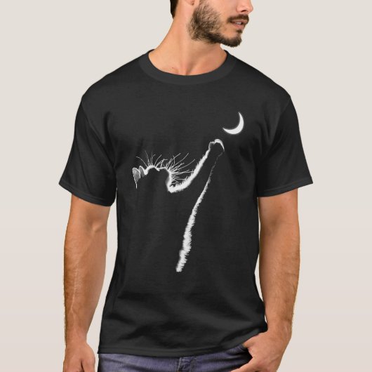 Katze Katze mit Mond T-Shirt (Vorderseite)