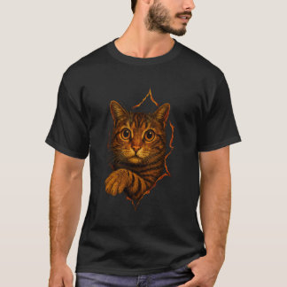 Katze, Katze T-Shirt, Katze zerrissenes Tuch, Kätz T-Shirt