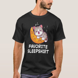 Katze Katzen Nickerchen Schlafend Schlaf Pyjama Sc T-Shirt